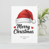 Merry Christmas Card – Custom Name & Year, Modern シーズンカード (スタンド正面)