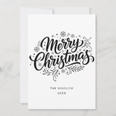 Merry Christmas Card – Custom Name & Year, Modern シーズンカード (正面)