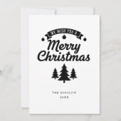 Merry Christmas Card – Custom Name & Year, Modern シーズンカード (正面)