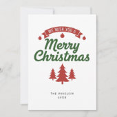 Merry Christmas Card – Custom Name & Year, Modern シーズンカード (正面)