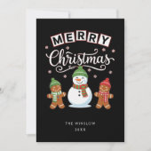 Merry Christmas Card – Custom Name & Year, Modern シーズンカード (正面)