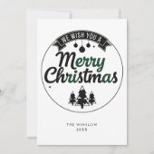 Merry Christmas Card – Custom Name & Year, Modern シーズンカード (正面)