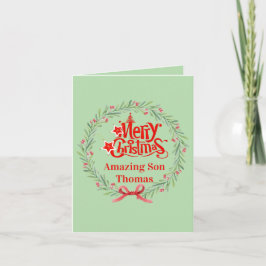 Merry Christmas Card for Son カード