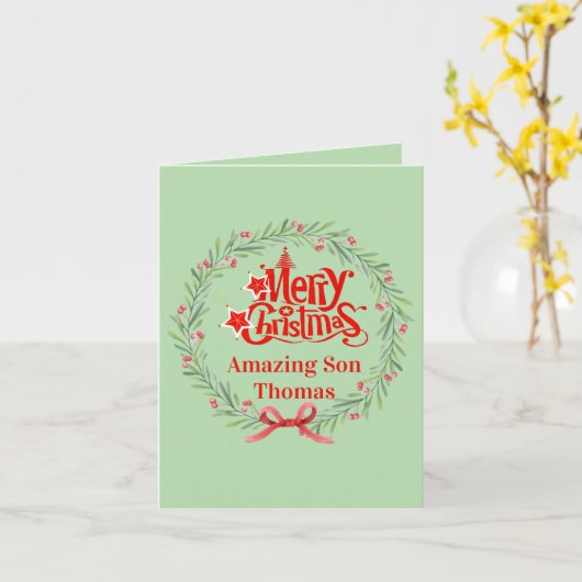 Merry Christmas Card for Son カード (黄色い花)