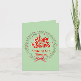 Merry Christmas Card for Son カード