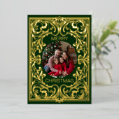 Merry Christmas Card Template Ornate Editable 箔シーズンカード (立ち正面)