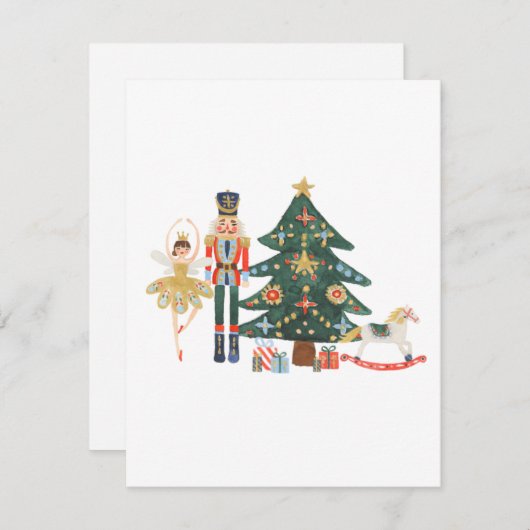 Merry Christmas Card with Nutcracker characters シーズンカード (正面/裏面)