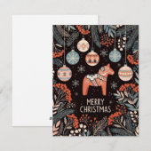 Merry Christmas Card With Ornaments シーズンカード (正面/裏面)