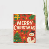 Merry Christmas Card with Snowman カード (正面)