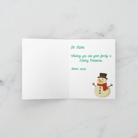 Merry Christmas Card with Snowman カード (内部)