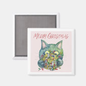 Merry Christmas Cat マグネット (正面/裏面)