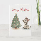 Merry Christmas Cat Card Cute Cat Tangled カード (正面)