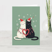 Merry Christmas Cat Couple カード (正面)
