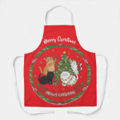 Merry Christmas Cat Family Apron  エプロン (正面)