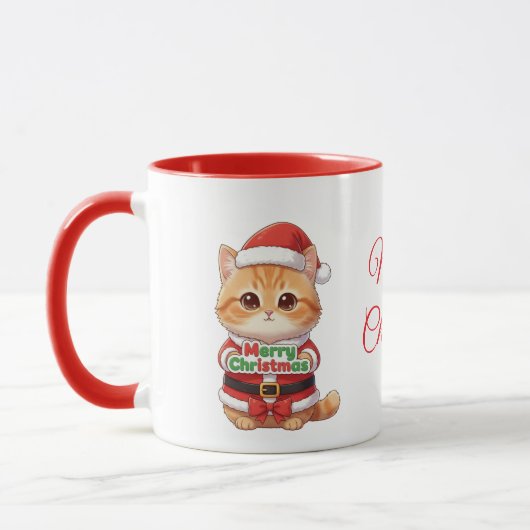 Merry Christmas Cat Lover's Mug マグカップ (左)
