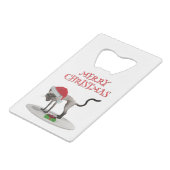 Merry Christmas. Cat with Santa hat クレジットカード栓抜き (裏面アングル)