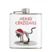 Merry Christmas. Cat with Santa hat フラスク (正面)