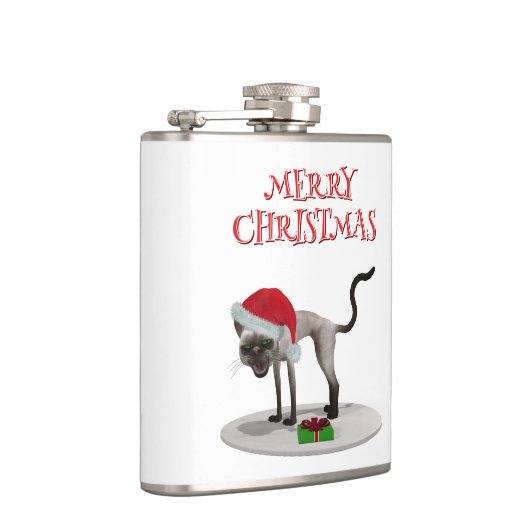 Merry Christmas. Cat with Santa hat フラスク (右)