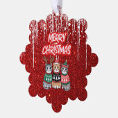 Merry Christmas Cats オーナメントカード (左)