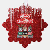 Merry Christmas Cats オーナメントカード (正面)