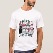 Merry Christmas Cats Design – Cute Funny Kawaii Ca Tシャツ (正面)