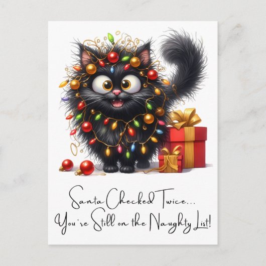 Merry Christmas Cats Funny Quotes For Friends シーズンポストカード (正面)