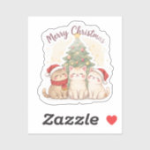 Merry Christmas Cats Sticker シール (シート)
