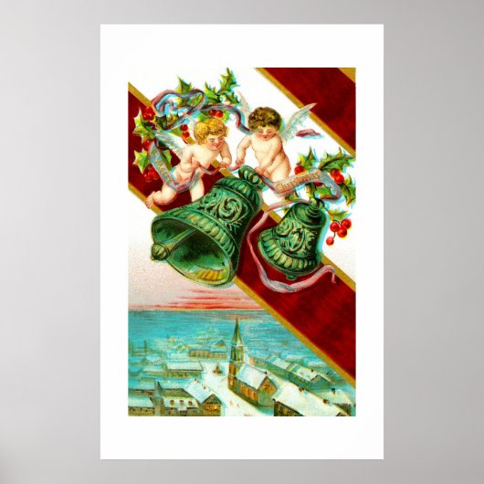 Merry Christmas, cherubs and bells ポスター (正面)