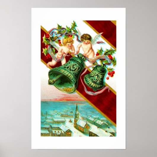 Merry Christmas, cherubs and bells ポスター (正面)