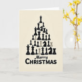 Merry Christmas Chess Tree カード (黄色い花)