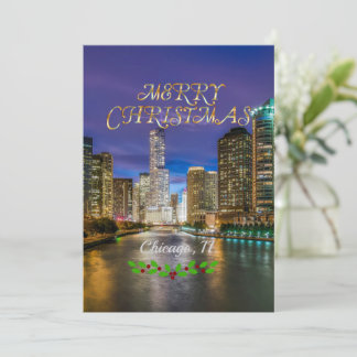 Merry Christmas, Chicago River at Sunset シーズンカード