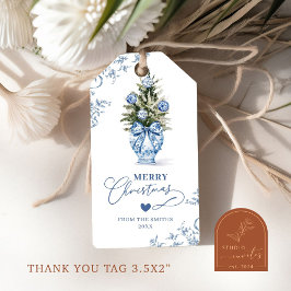 Merry Christmas Chinoiserie Ginger Jar Holiday Tag ギフトタグ