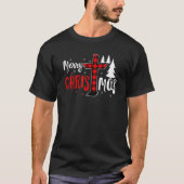 Merry Christmas Christians Buffalo Plaid 2 Tシャツ (正面)