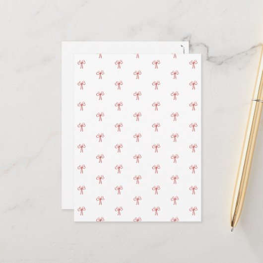 Merry Christmas, Christmas Bows Card ポストカード (正面/裏面インサイチュ)