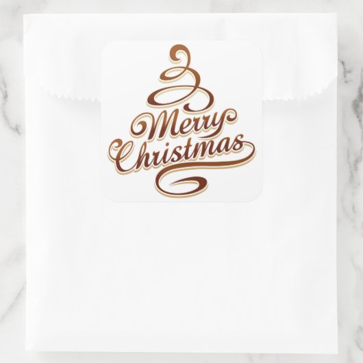 Merry Christmas - Christmas Tree スクエアシール (バッグ)