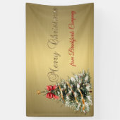 Merry Christmas,Christmas Tree,Gold 横断幕 (縦)