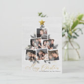 Merry Christmas Christmas Tree Photo Collage シーズンカード (スタンド正面)