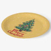 Merry Christmas, Christmas Tree, Snow, Holiday  ペーパープレート (アングル)
