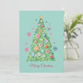 Merry Christmas, Christmas tree watercolours シーズンカード (スタンド正面)