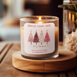 Merry Christmas | Christmas Trees  Candle Labels スクエアシール