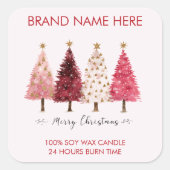 Merry Christmas | Christmas Trees  Candle Labels スクエアシール (正面)