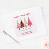 Merry Christmas | Christmas Trees  Candle Labels スクエアシール (封筒)