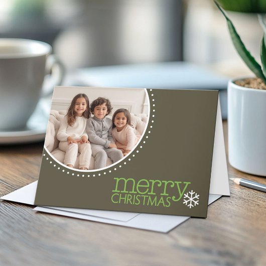 Merry Christmas - Circle モダン Photo シーズンカード