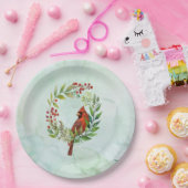 Merry Christmas Classic Cardinal  ペーパープレート (パーティー)