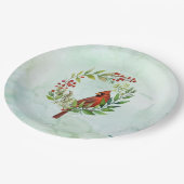 Merry Christmas Classic Cardinal  ペーパープレート (アングル)