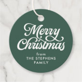 Merry Christmas classic green holiday gift tag フェイバータグ (正面)
