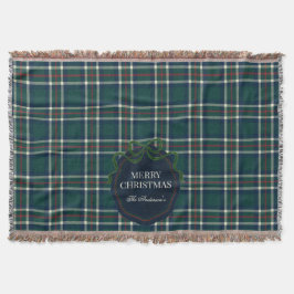 Merry Christmas Classic Preppy Tartan Plaid スローブランケット