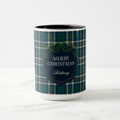 Merry Christmas Classic Preppy Tartan Plaid マグカップ (中央)