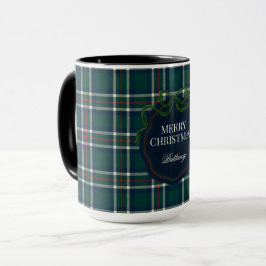 Merry Christmas Classic Preppy Tartan Plaid マグカップ