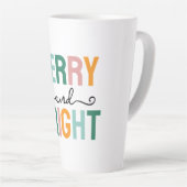 Merry Christmas Classical Unique Minimalist Plain カフェラテマグ (右アングル)